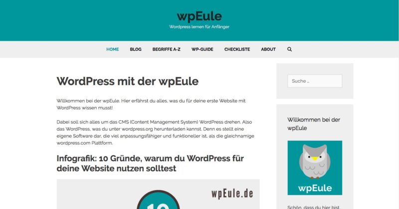 wpEule – WordPress lernen für Anfänger