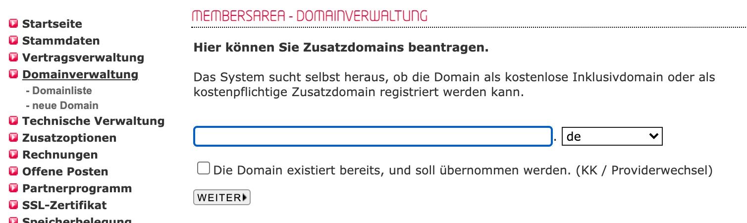 Domain registrieren bei All-inkl