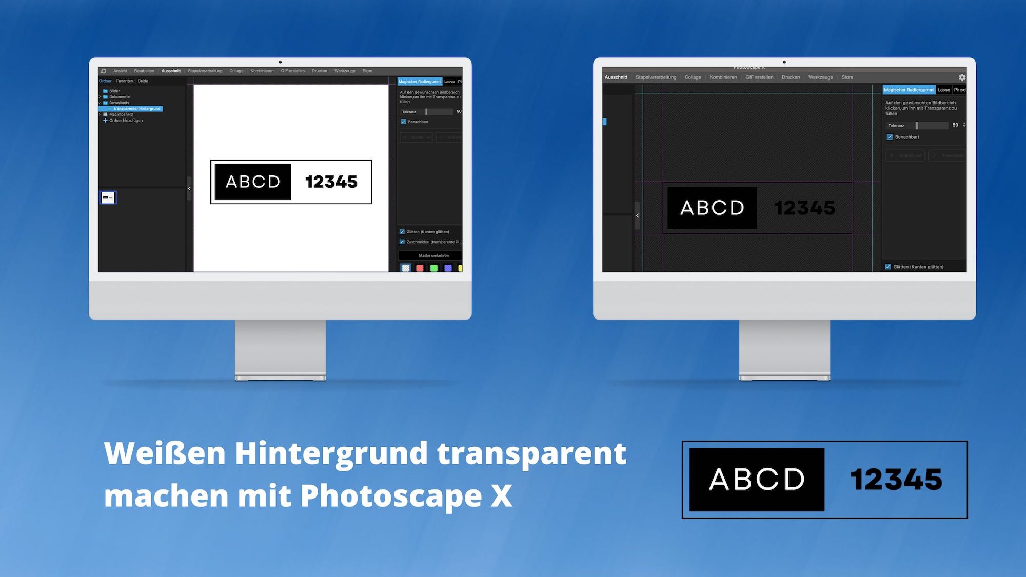 Weißen Hintergrund transparent machen mit Photoscape X
