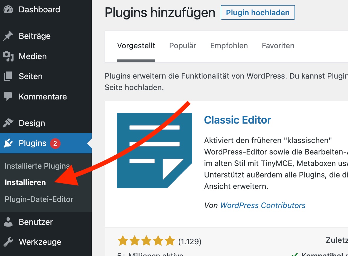 Wartungsmodus WordPress Plugin installieren